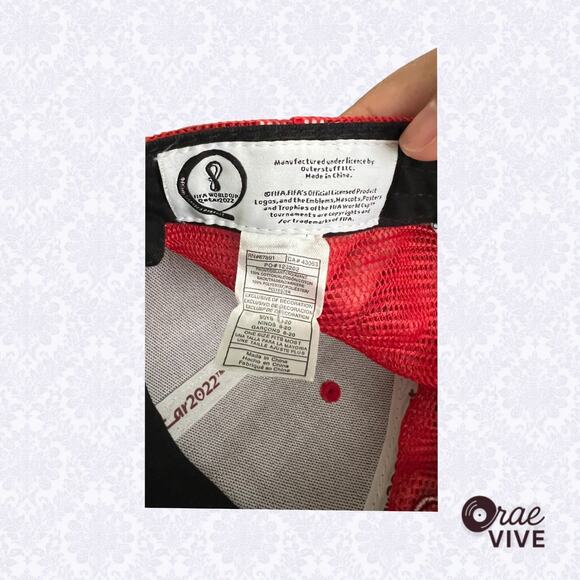 2022 FIFA World Cup Morocco Hat – Official Qatar Trucker Cap Red/White Mesh - Picture 5 of 5